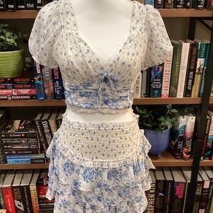 Thirty Thirty Floral Blue and White Floral Two Piece Set Small